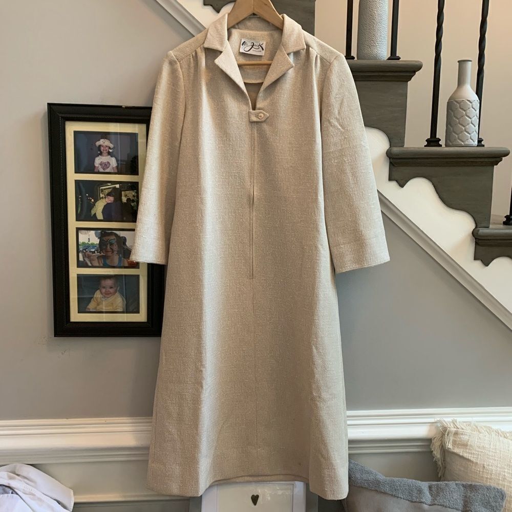 Mr. Jack Dallas Vintage Long Sheath Zip Front Dress sz M